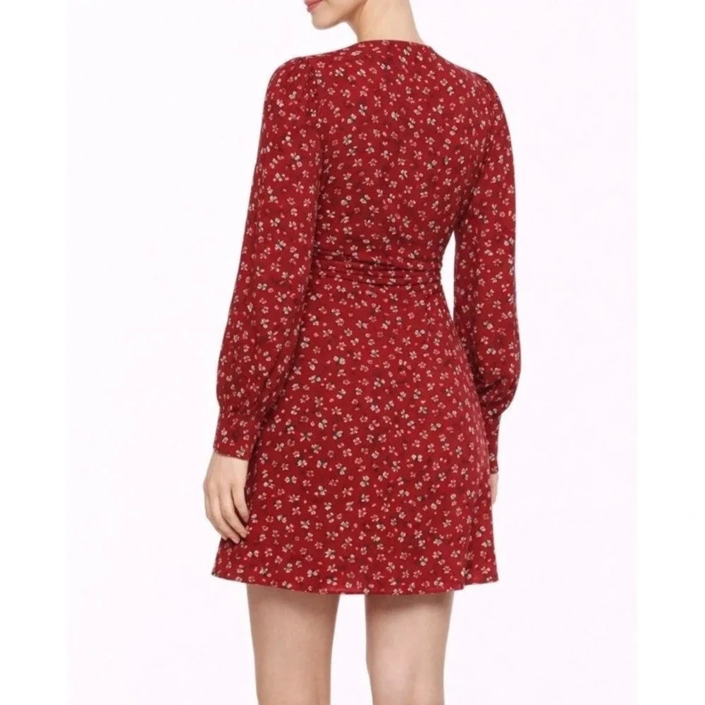 Veronica Beard 'Marion' Floral-Print Silk Mini-Dress‎ Red NWOT Size 4